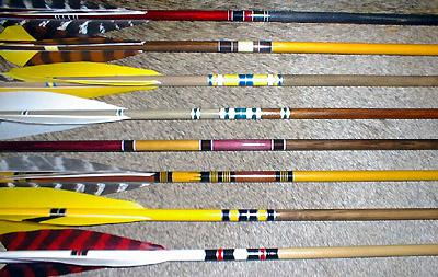 Port Orford Cedar Wooden Archery Arrows Custom Made Hand Crested